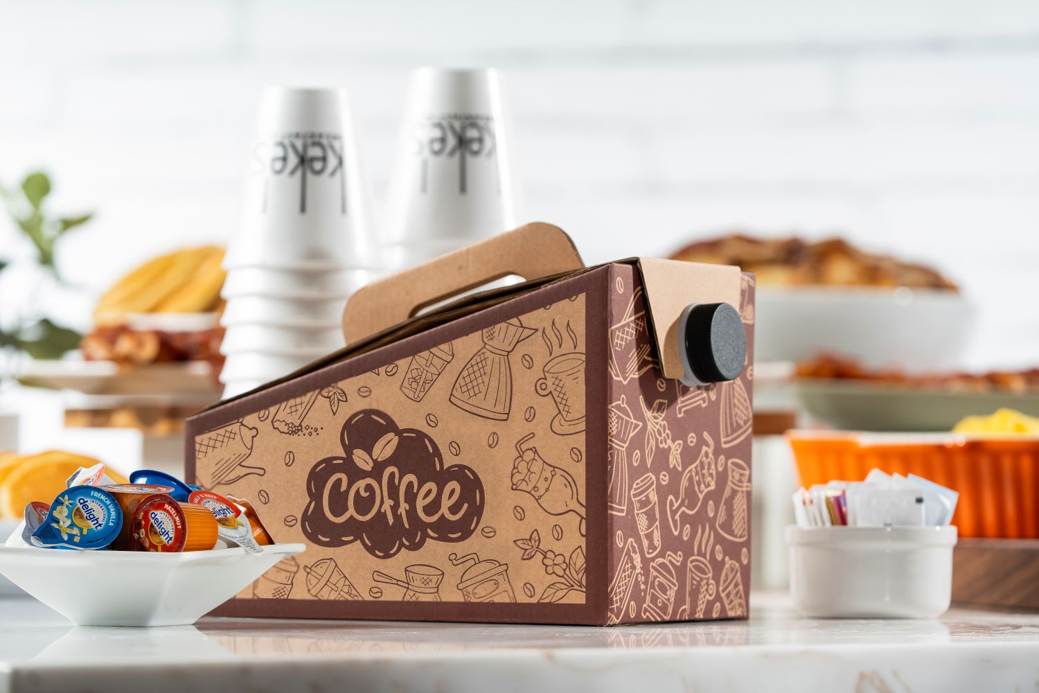 Box of Freshly-Ground Hot Coffee